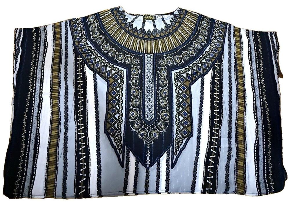 *NEW* BOB MACKIE Women’s Top XS Multi-Color Polyester Woven Wearable Art Size XS